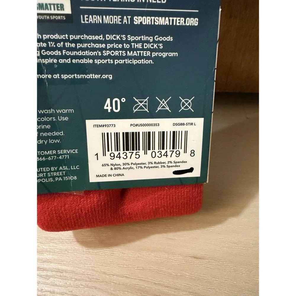 DSG Stirrup Socks and Sanitary Baseball/Softball Socks Combo Pack Sz L Red 8-13